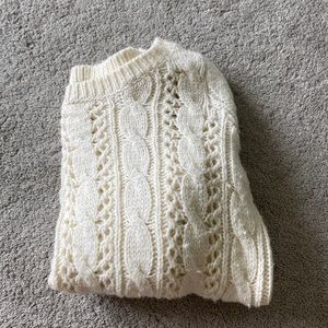 hollister cropped white sweater